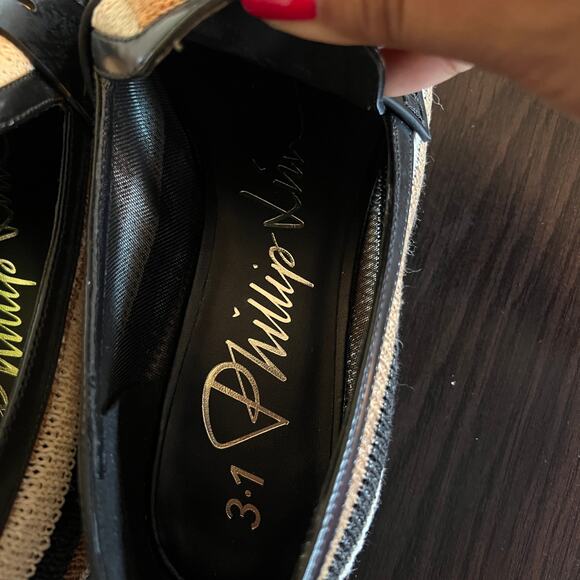 3.1 Phillip Lim Tan Knit Raffia Striped Slip On Alexa Penny Loafers Womens 40 - Picture 13 of 15